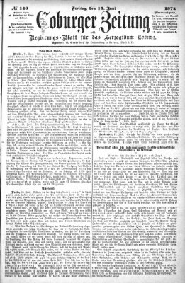 Coburger Zeitung Freitag 19. Juni 1874