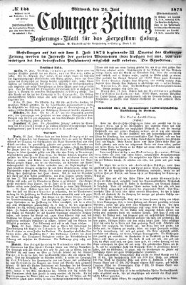 Coburger Zeitung Mittwoch 24. Juni 1874