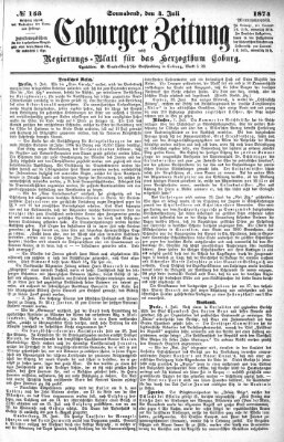 Coburger Zeitung Samstag 4. Juli 1874