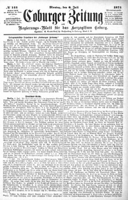 Coburger Zeitung Montag 6. Juli 1874