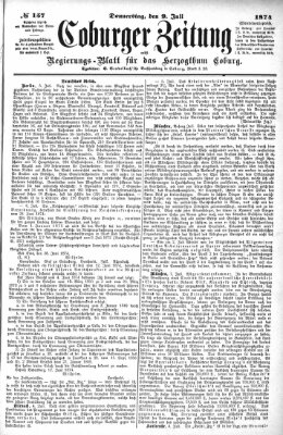 Coburger Zeitung Donnerstag 9. Juli 1874