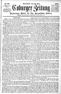 Coburger Zeitung Samstag 18. Juli 1874