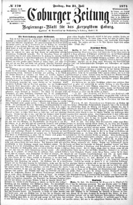 Coburger Zeitung Freitag 24. Juli 1874