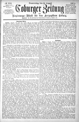 Coburger Zeitung Donnerstag 6. August 1874