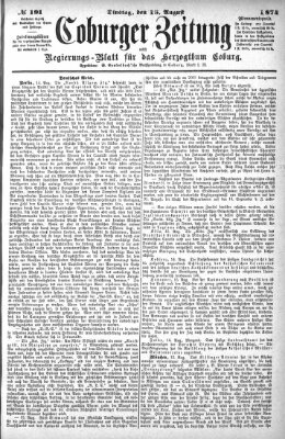 Coburger Zeitung Dienstag 18. August 1874