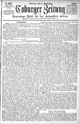 Coburger Zeitung Dienstag 1. September 1874