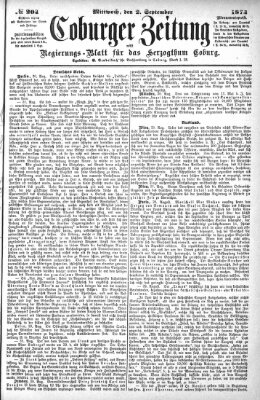 Coburger Zeitung Mittwoch 2. September 1874