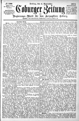 Coburger Zeitung Freitag 4. September 1874