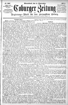 Coburger Zeitung Samstag 5. September 1874