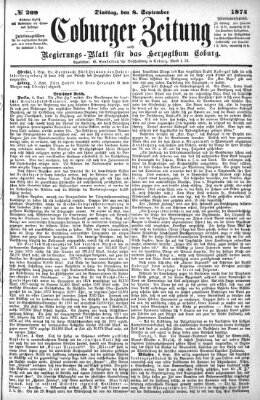 Coburger Zeitung Dienstag 8. September 1874