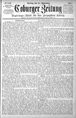 Coburger Zeitung Freitag 11. September 1874