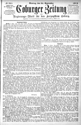 Coburger Zeitung Montag 14. September 1874