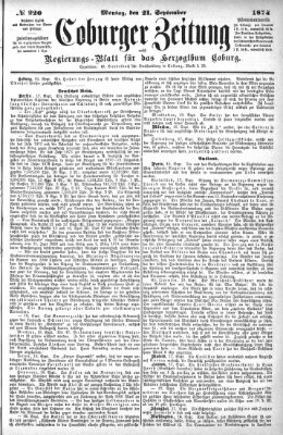 Coburger Zeitung Montag 21. September 1874