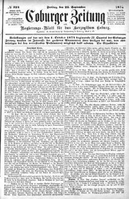 Coburger Zeitung Freitag 25. September 1874