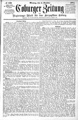 Coburger Zeitung Montag 5. Oktober 1874