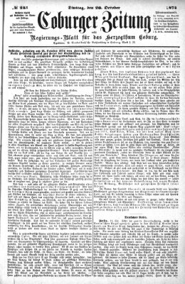 Coburger Zeitung Dienstag 20. Oktober 1874