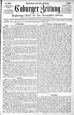 Coburger Zeitung Samstag 24. Oktober 1874