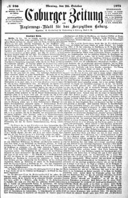 Coburger Zeitung Montag 26. Oktober 1874