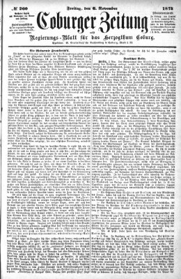 Coburger Zeitung Freitag 6. November 1874