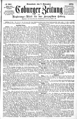 Coburger Zeitung Samstag 7. November 1874