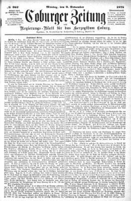 Coburger Zeitung Montag 9. November 1874