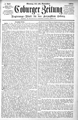 Coburger Zeitung Montag 16. November 1874