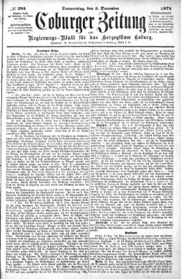 Coburger Zeitung Donnerstag 3. Dezember 1874