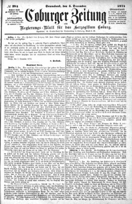 Coburger Zeitung Samstag 5. Dezember 1874