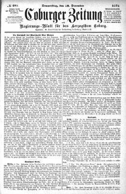 Coburger Zeitung Donnerstag 10. Dezember 1874