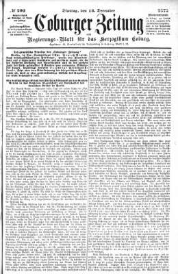 Coburger Zeitung Dienstag 15. Dezember 1874