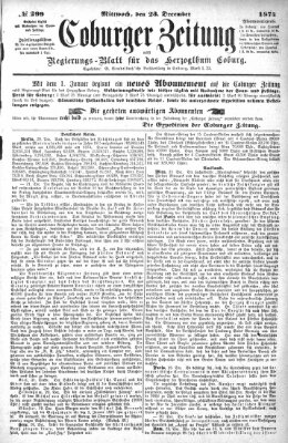Coburger Zeitung Mittwoch 23. Dezember 1874
