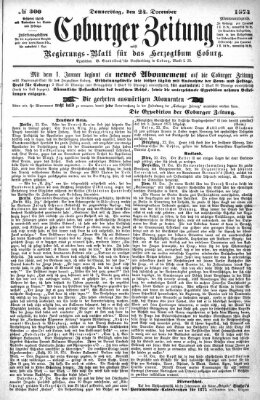 Coburger Zeitung Donnerstag 24. Dezember 1874