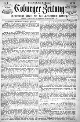 Coburger Zeitung Samstag 2. Januar 1875