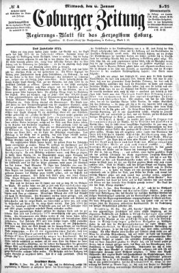 Coburger Zeitung Mittwoch 6. Januar 1875