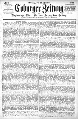 Coburger Zeitung Montag 11. Januar 1875