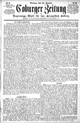 Coburger Zeitung Dienstag 12. Januar 1875