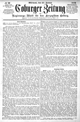 Coburger Zeitung Mittwoch 13. Januar 1875