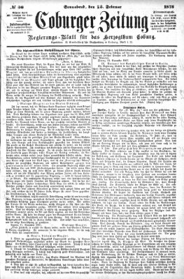 Coburger Zeitung Samstag 13. Februar 1875