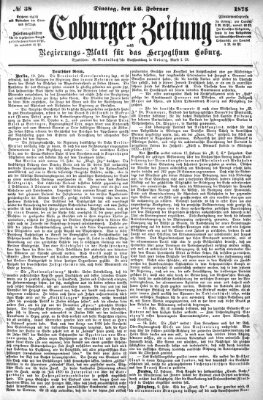 Coburger Zeitung Dienstag 16. Februar 1875