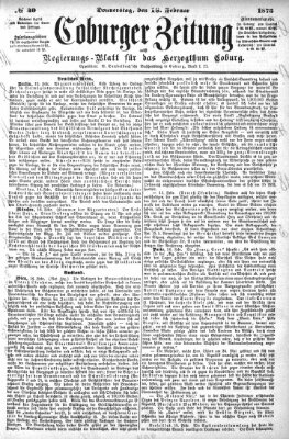 Coburger Zeitung Donnerstag 18. Februar 1875