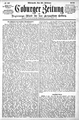 Coburger Zeitung Mittwoch 24. Februar 1875