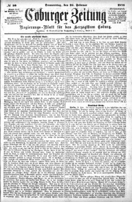 Coburger Zeitung Donnerstag 25. Februar 1875