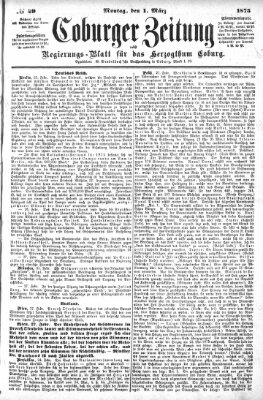 Coburger Zeitung Montag 1. März 1875