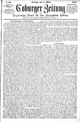 Coburger Zeitung Dienstag 2. März 1875