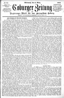 Coburger Zeitung Mittwoch 3. März 1875