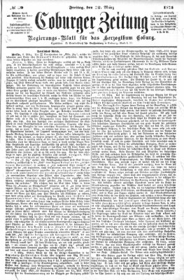 Coburger Zeitung Freitag 12. März 1875