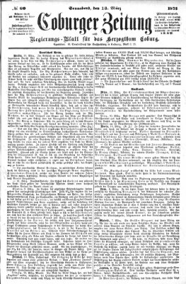 Coburger Zeitung Samstag 13. März 1875