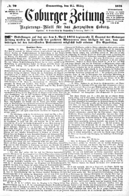 Coburger Zeitung Donnerstag 25. März 1875