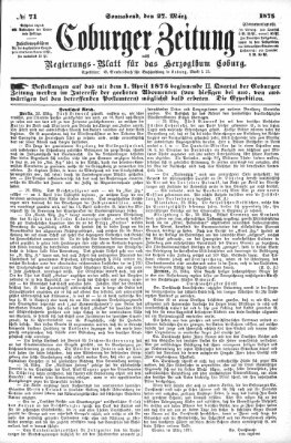 Coburger Zeitung Samstag 27. März 1875