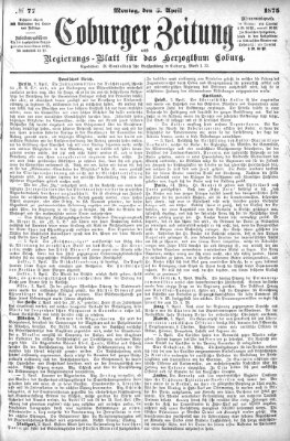 Coburger Zeitung Montag 5. April 1875